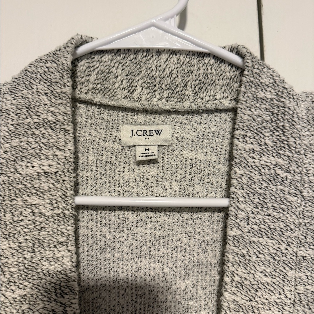 J Crew Grey Marled Cardigan size medium - Picture 3 of 3
